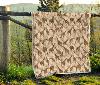 Giraffe Pattern Design Print Premium Quilt-JTAMIGO.COM