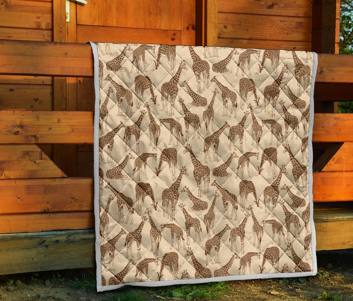 Giraffe Pattern Design Print Premium Quilt-JTAMIGO.COM