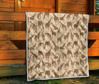 Giraffe Pattern Design Print Premium Quilt-JTAMIGO.COM