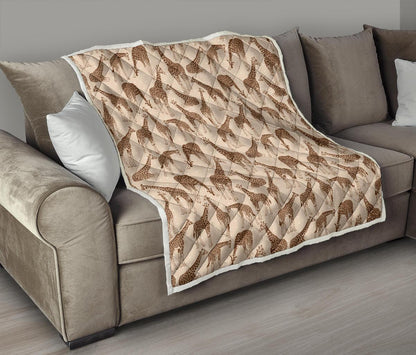Giraffe Pattern Design Print Premium Quilt-JTAMIGO.COM