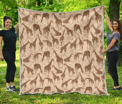 Giraffe Pattern Design Print Premium Quilt-JTAMIGO.COM