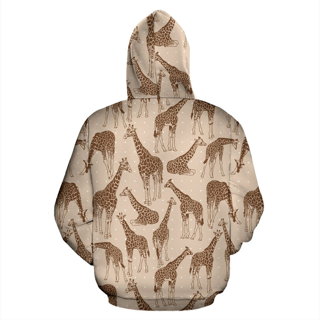 Giraffe Pattern Design Print Pullover Hoodie