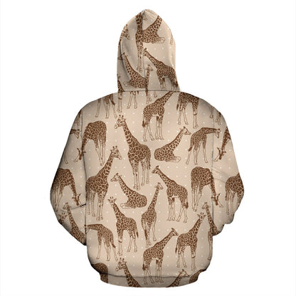 Giraffe Pattern Design Print Pullover Hoodie