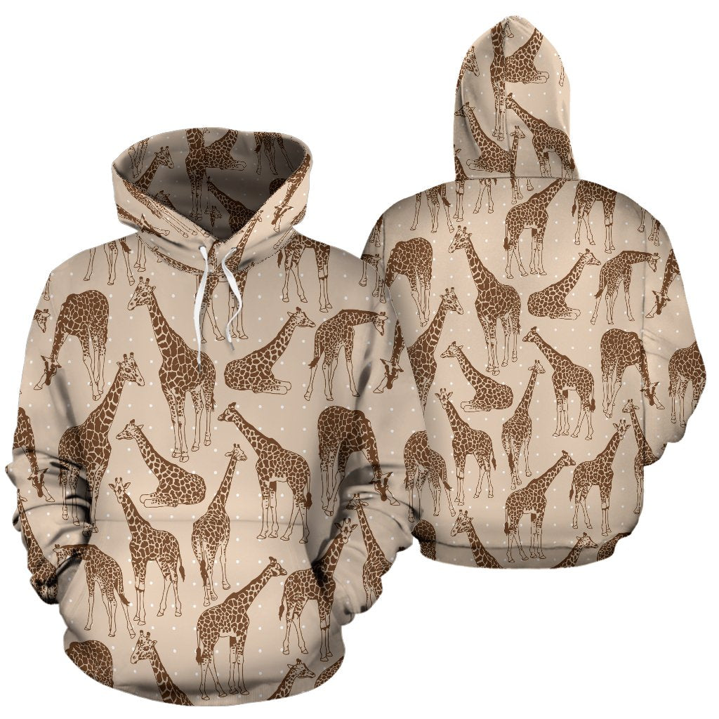 Giraffe Pattern Design Print Pullover Hoodie