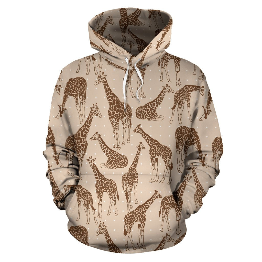 Giraffe Pattern Design Print Pullover Hoodie
