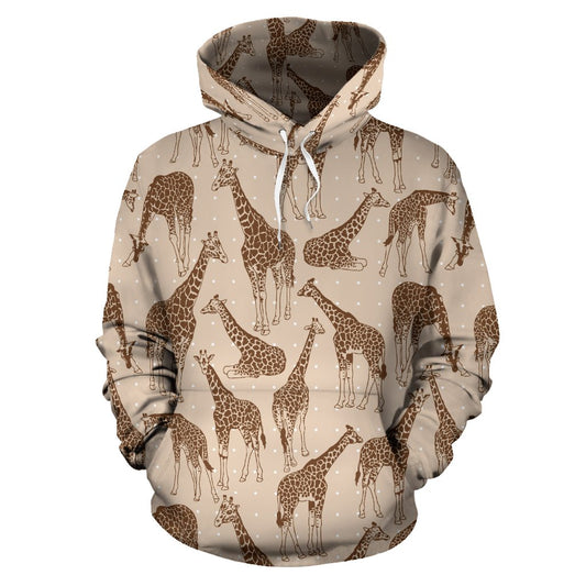 Giraffe Pattern Design Print Pullover Hoodie