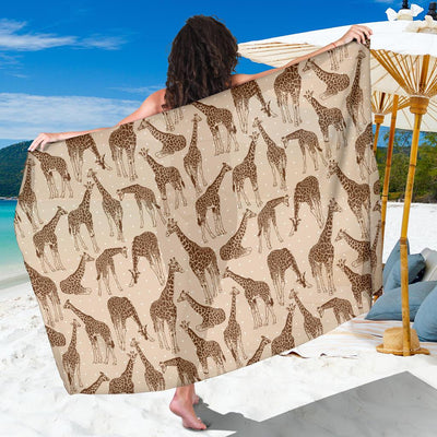 Giraffe Pattern Design Print Sarong Pareo Wrap