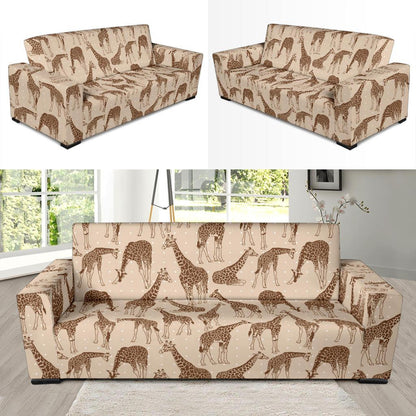 Giraffe Pattern Design Print Sofa Slipcover-JTAMIGO.COM