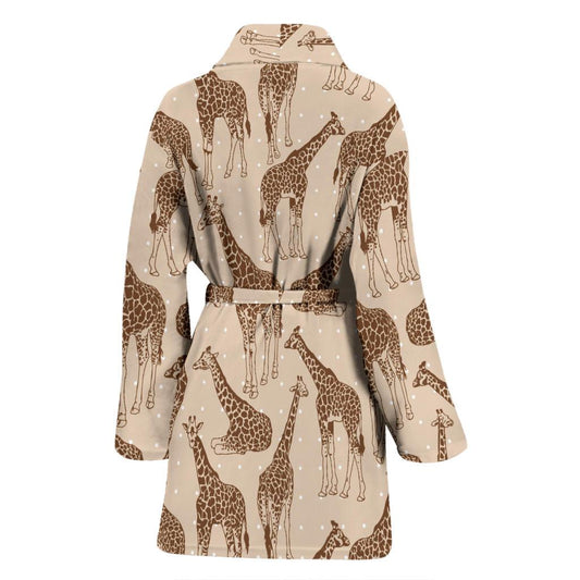 Giraffe Pattern Design Print Women Bath Robe-JTAMIGO.COM