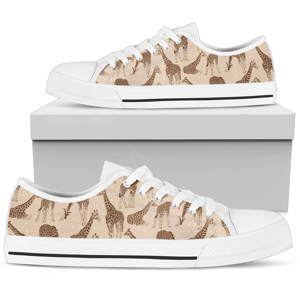 Giraffe Pattern Design Print Women Low Top Shoes