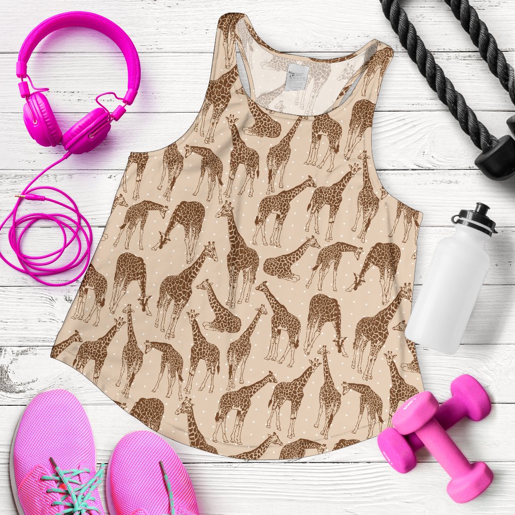 Giraffe Pattern Design Print Women Racerback Tank Top
