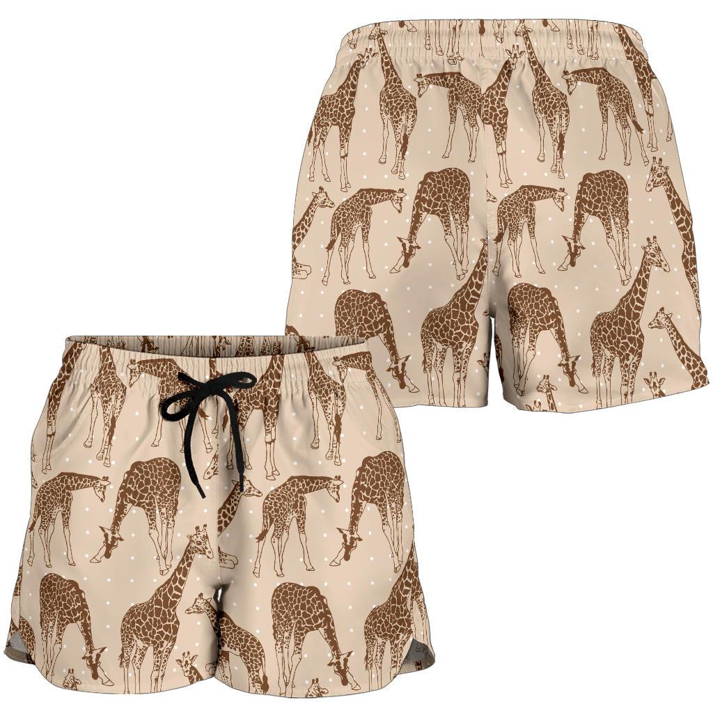 Giraffe Pattern Design Print Women Shorts-JTAMIGO.COM
