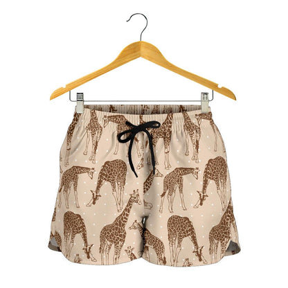 Giraffe Pattern Design Print Women Shorts-JTAMIGO.COM