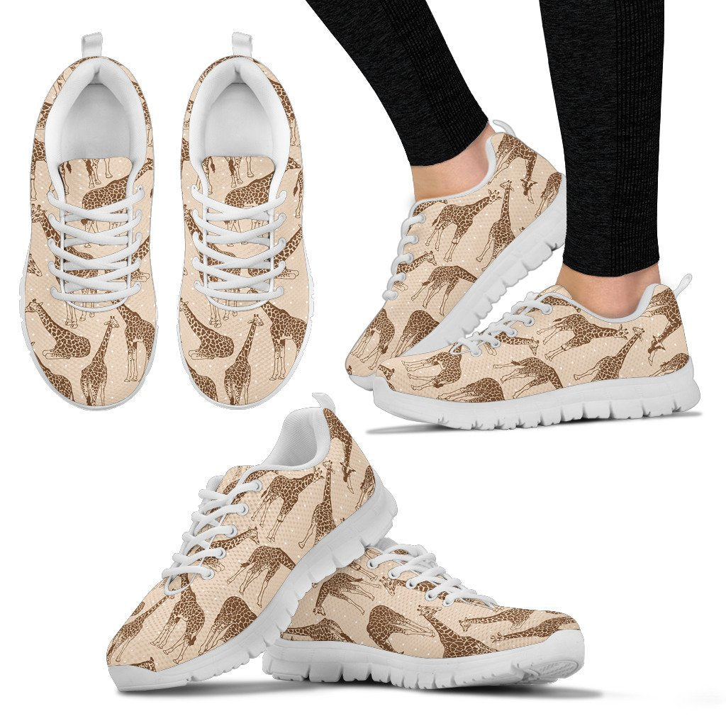 Giraffe Pattern Design Print Women Sneakers Shoes