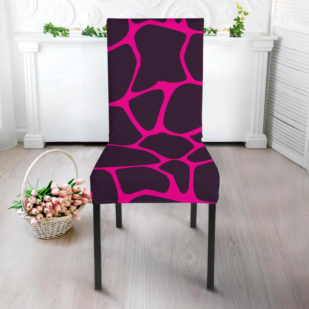 Giraffe Pink Background Texture Print Dinning Chair Slipper-JTAMIGO.COM