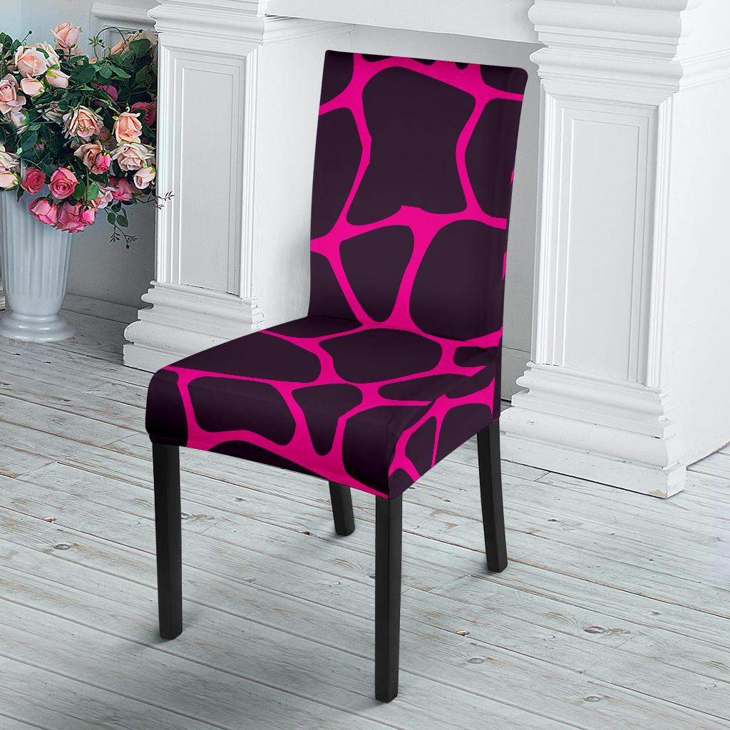 Giraffe Pink Background Texture Print Dinning Chair Slipper-JTAMIGO.COM