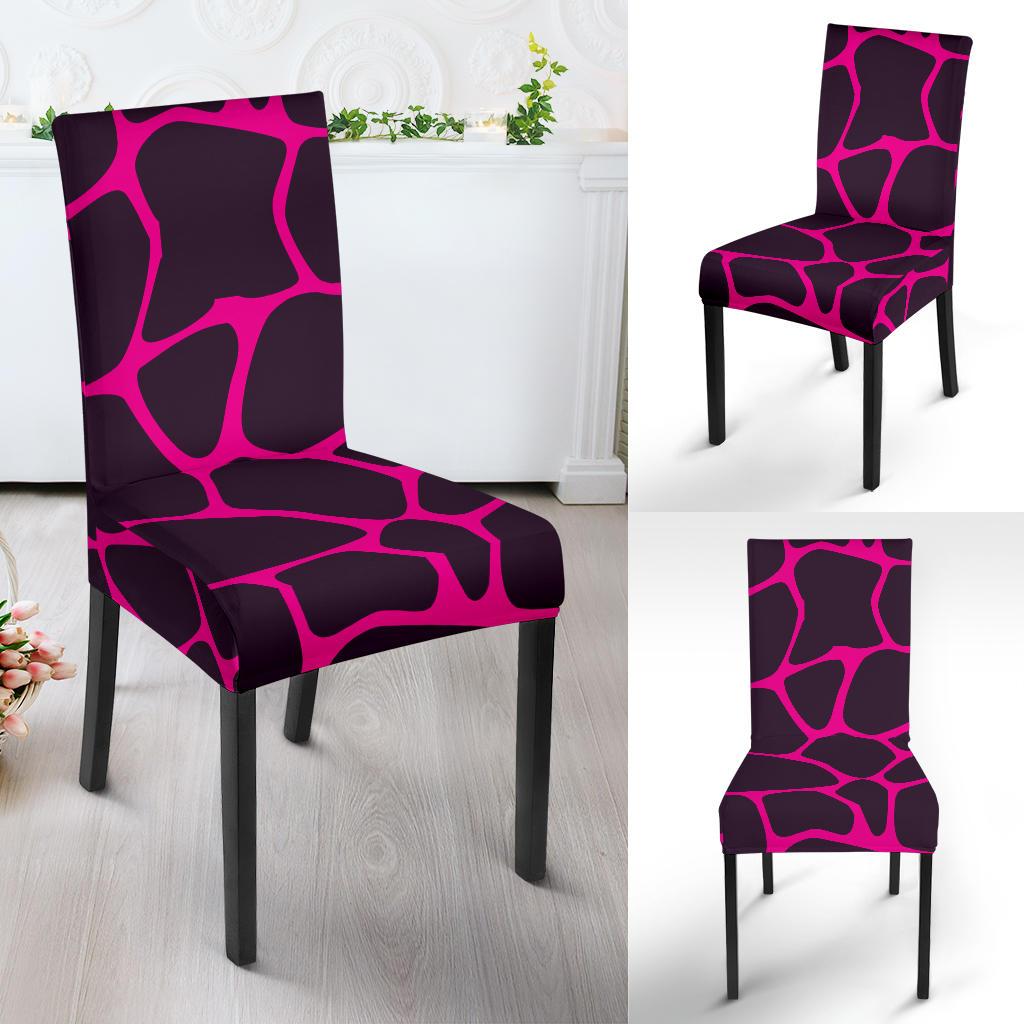 Giraffe Pink Background Texture Print Dinning Chair Slipper-JTAMIGO.COM