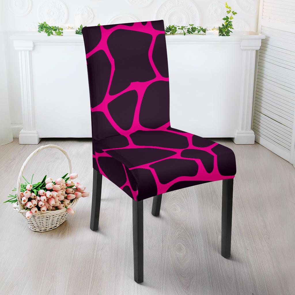 Giraffe Pink Background Texture Print Dinning Chair Slipper-JTAMIGO.COM