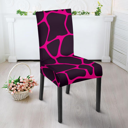 Giraffe Pink Background Texture Print Dinning Chair Slipper-JTAMIGO.COM