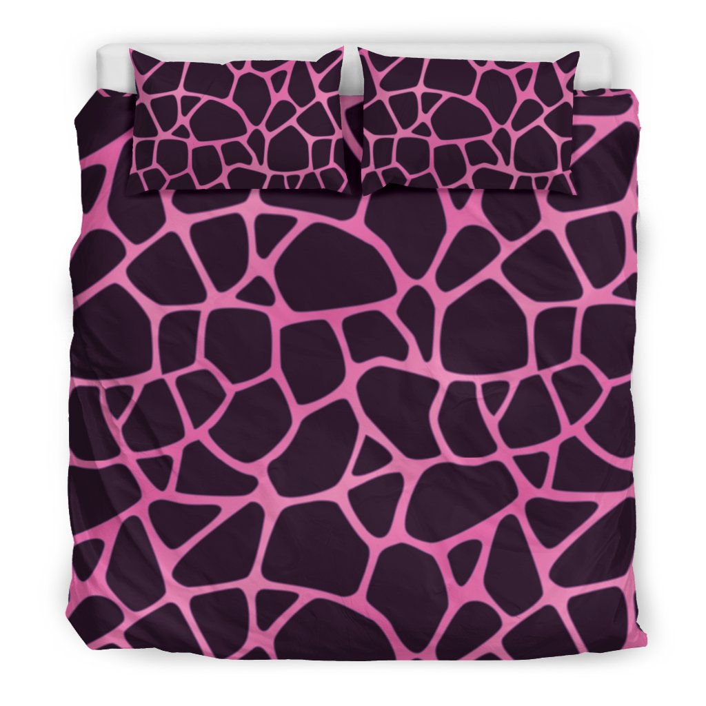 Giraffe Pink Background Texture Print Duvet Cover Bedding Set