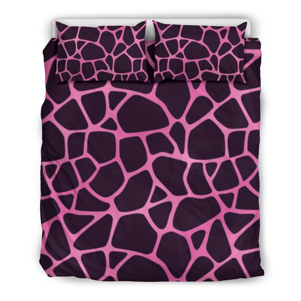 Giraffe Pink Background Texture Print Duvet Cover Bedding Set