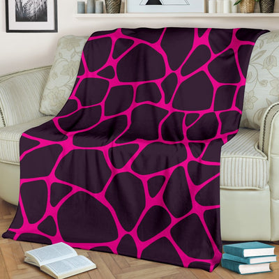 Giraffe Pink Background Texture Print Fleece Blanket