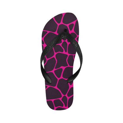 Giraffe Pink Background Texture Print Flip Flops-JTAMIGO.COM