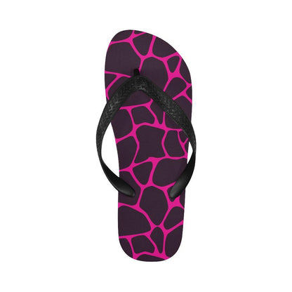 Giraffe Pink Background Texture Print Flip Flops-JTAMIGO.COM