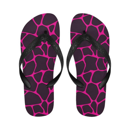 Giraffe Pink Background Texture Print Flip Flops-JTAMIGO.COM