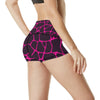 Giraffe Pink Background Texture Print High Waisted Spandex Shorts-JTAMIGO.COM