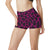 Giraffe Pink Background Texture Print High Waisted Spandex Shorts-JTAMIGO.COM