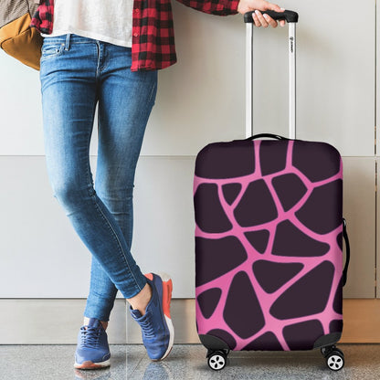 Giraffe Pink Background Texture Print Luggage Cover Protector