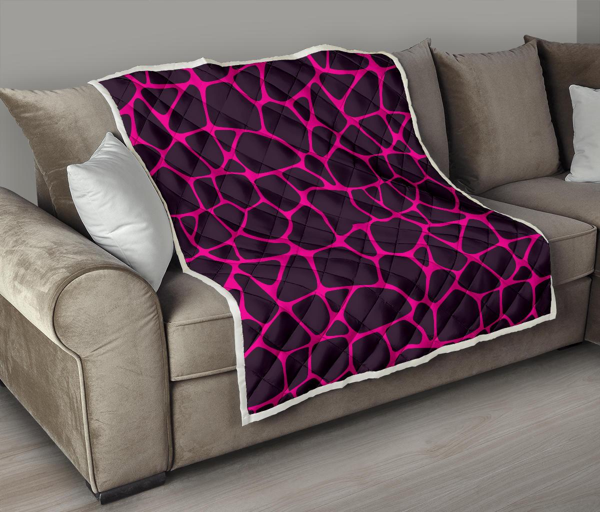 Giraffe Pink Background Texture Print Premium Quilt-JTAMIGO.COM