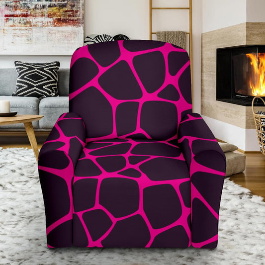 Giraffe Pink Background Texture Print Single Sofa Slipcover -JTAMIGO.COM