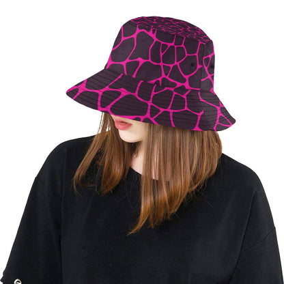 Giraffe Pink Background Texture Print Unisex Bucket Hat