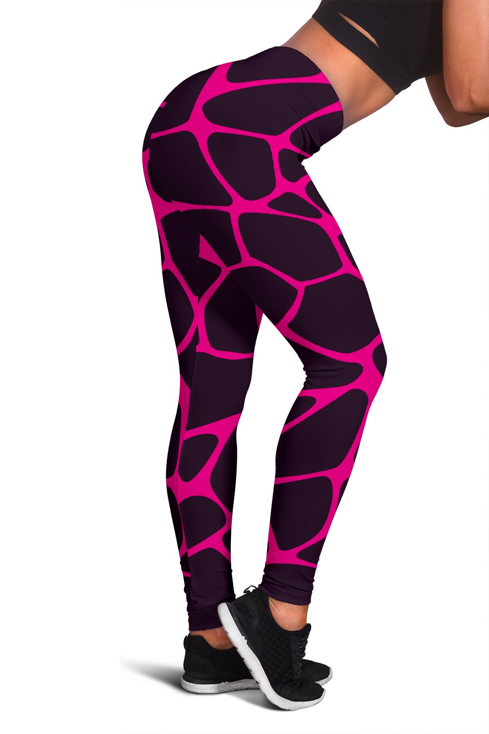 Giraffe Pink Background Texture Print Women Leggings