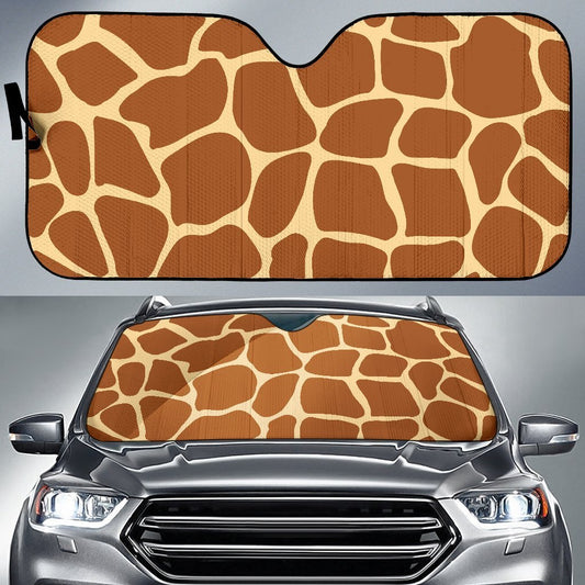 Giraffe Texture Print Car Sun Shade For Windshield