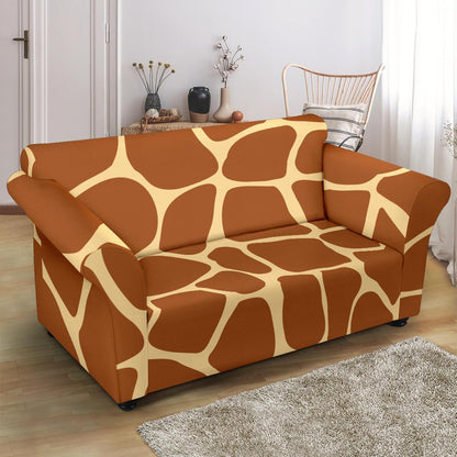 Giraffe Texture Print Loveseat Slipcover-JTAMIGO.COM