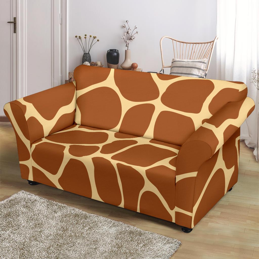 Giraffe Texture Print Loveseat Slipcover-JTAMIGO.COM