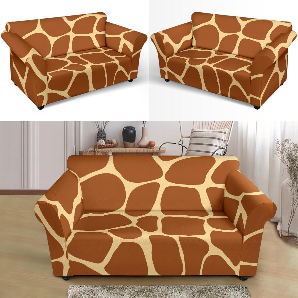 Giraffe Texture Print Loveseat Slipcover-JTAMIGO.COM