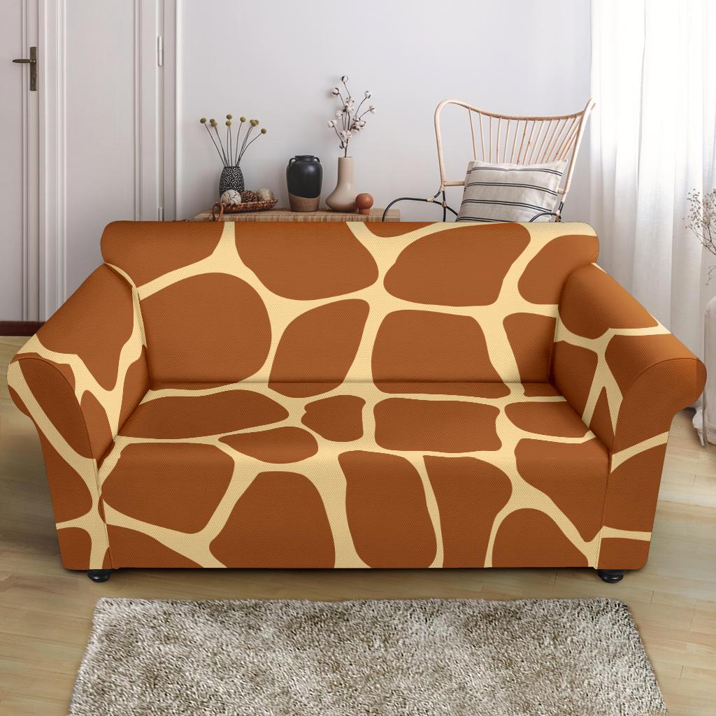 Giraffe Texture Print Loveseat Slipcover-JTAMIGO.COM