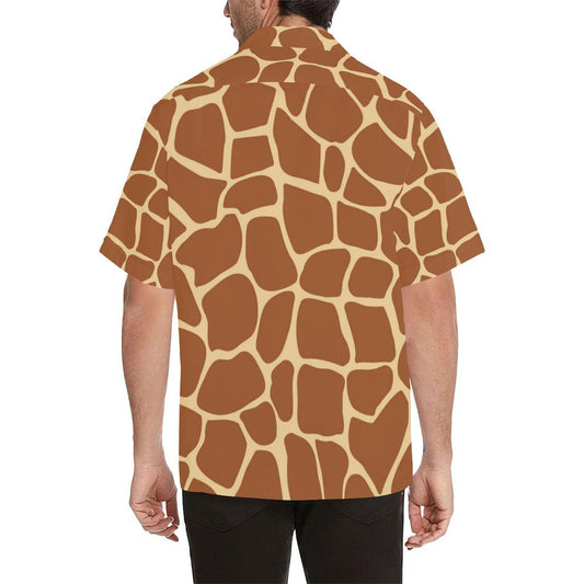 Giraffe Texture Print Men Aloha Hawaiian Shirt