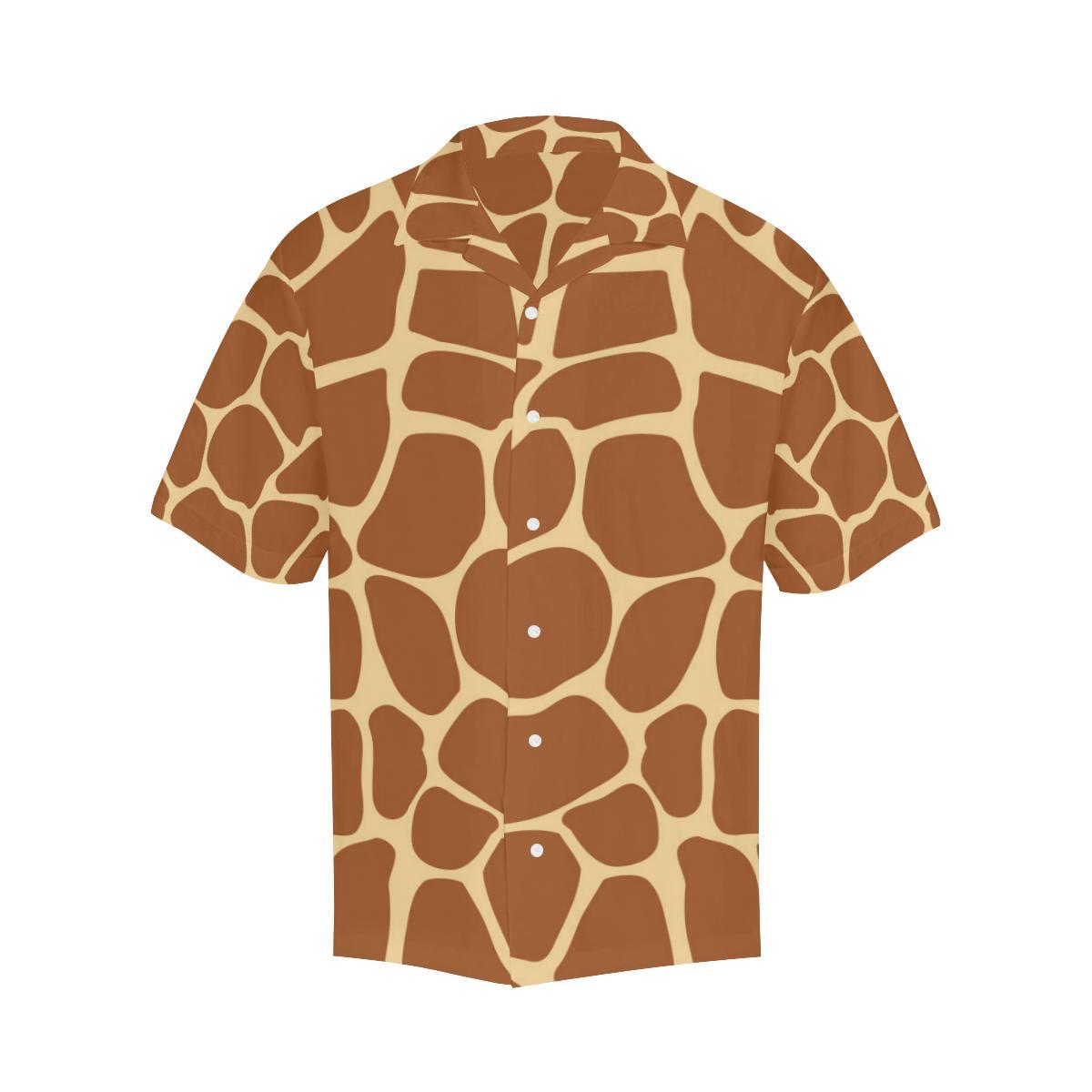 Giraffe Texture Print Men Aloha Hawaiian Shirt