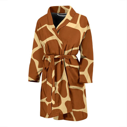 Giraffe Texture Print Men Bath Robe-JTAMIGO.COM