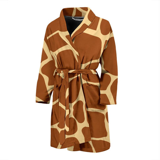 Giraffe Texture Print Men Bath Robe-JTAMIGO.COM