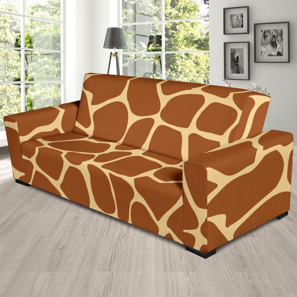 Giraffe Texture Print Sofa Slipcover-JTAMIGO.COM