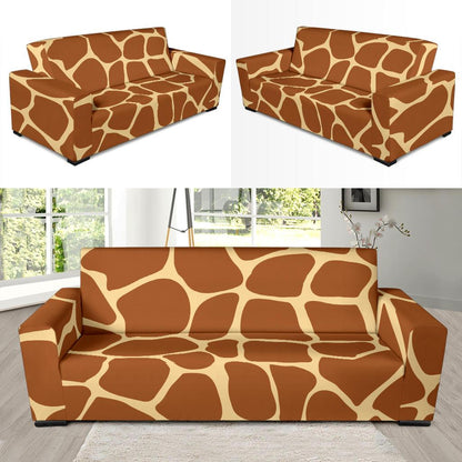 Giraffe Texture Print Sofa Slipcover-JTAMIGO.COM