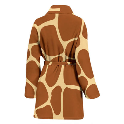 Giraffe Texture Print Women Bath Robe-JTAMIGO.COM