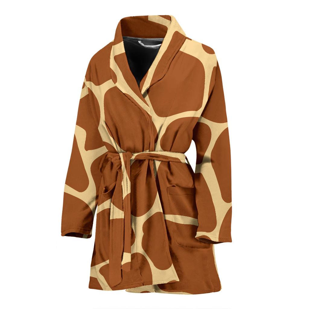 Giraffe Texture Print Women Bath Robe-JTAMIGO.COM