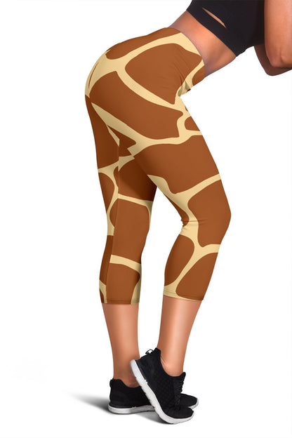 Giraffe Texture Print Women Capris